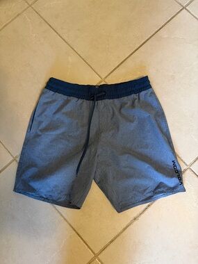 Volcom Men's Blue-Gray Board Shorts with Navy Waistband